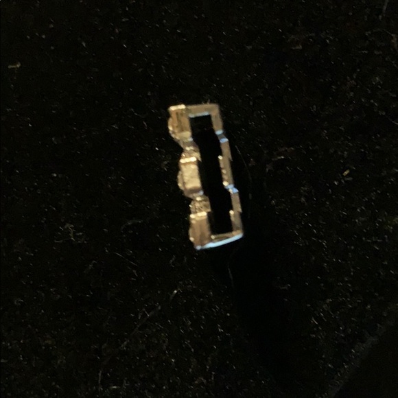 Vintage “E” in Rhinestones Silver Tone Charm - Picture 2 of 4